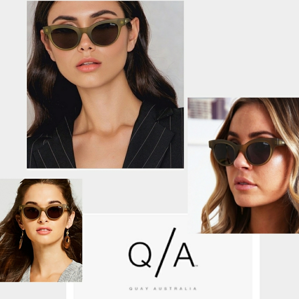 💚 Micro Olive Green Cat Eye Sunglasses: Quay